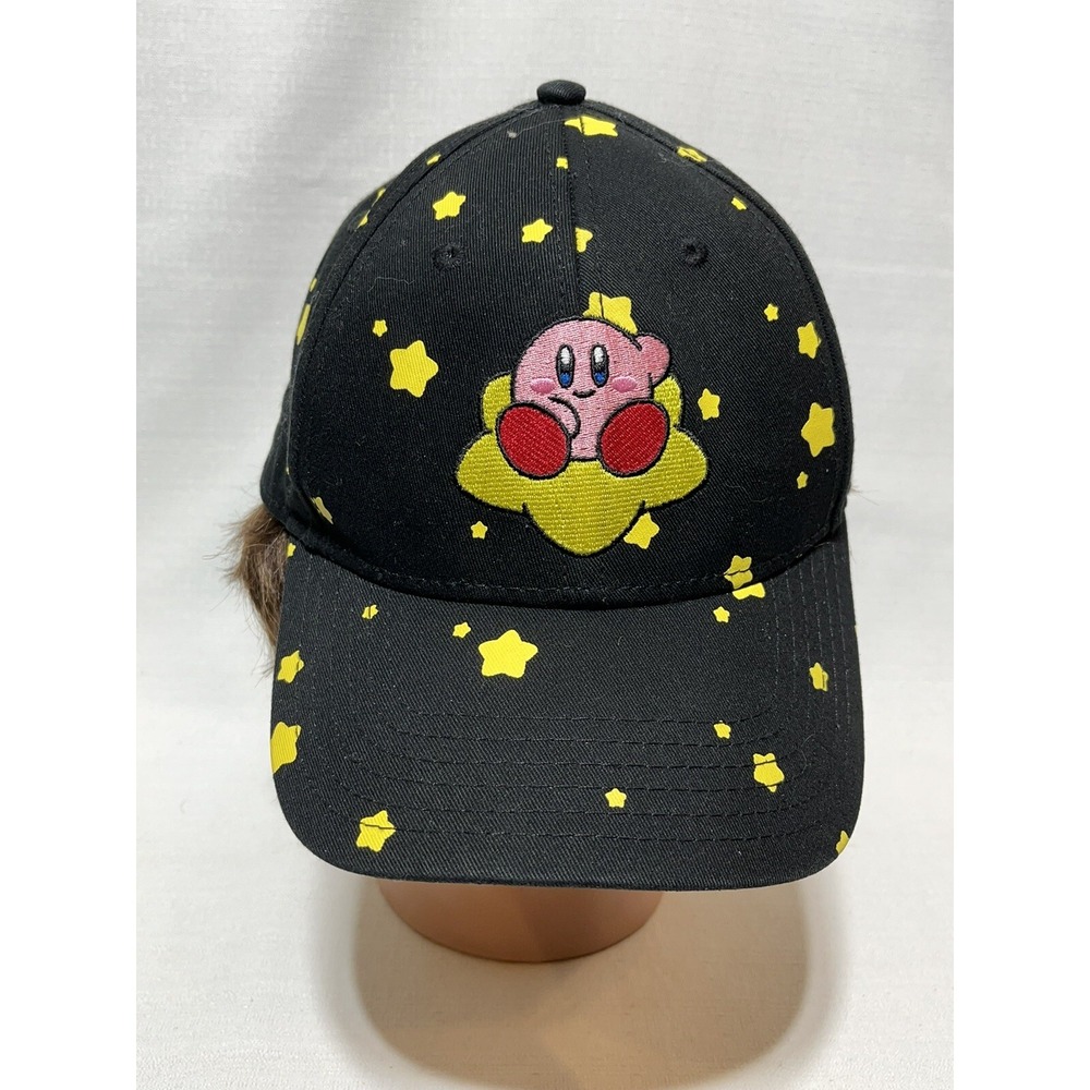 Nintendo Kirby Embroidered Black Star Cap Adjustable Baseball Hat